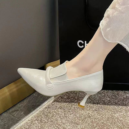 Women's Soft Leather Pointed Stiletto Comfortable For Summer Heels