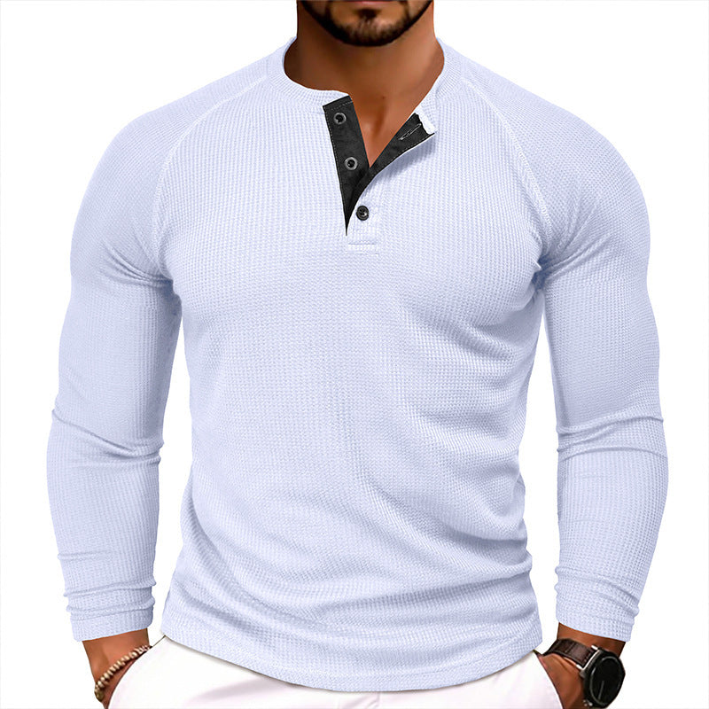 Men's Round Neck Waffle Knit Casual Slim Fit T-shirt - LAKD London