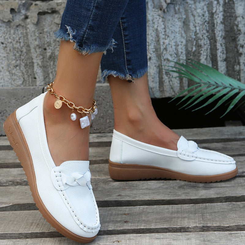 Women's Casual Weave Design Soft Flat Spring Summer Shoes