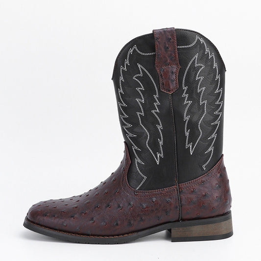 Men's Western Denim Cowboy Boots Square Toe Motorcycle Shoes - LAKD London