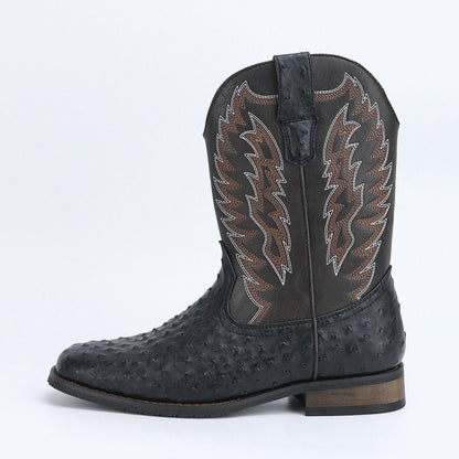 Men's Western Denim Cowboy Boots Square Toe Motorcycle Shoes - LAKD London