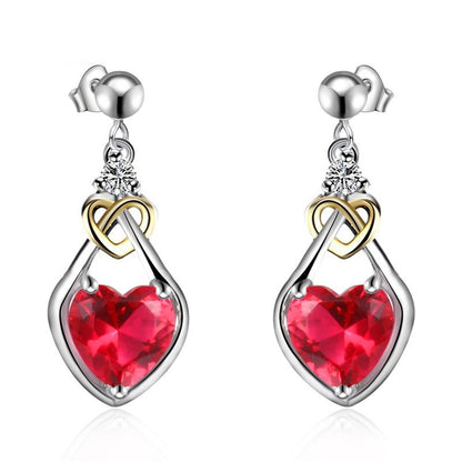 Women's Luxury White Gold Plated Rose Heart Stud Earrings - LAKD London