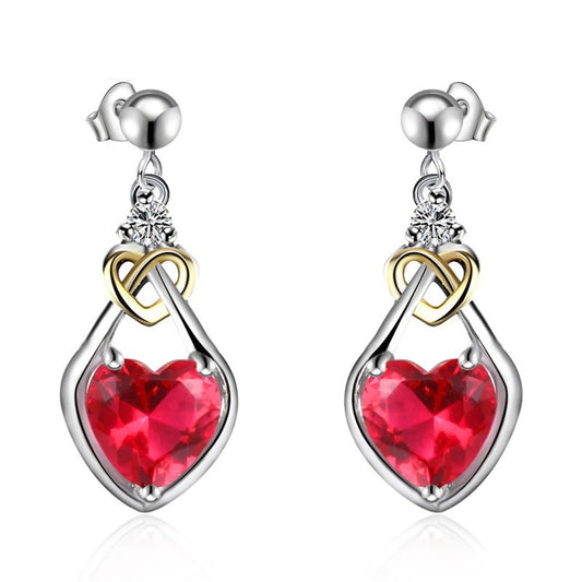 Women's Luxury White Gold Plated Rose Heart Stud Earrings - LAKD London