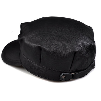 Men's Premium Genuine Leather Octagonal Flat Cap Winter Style - LAKD London
