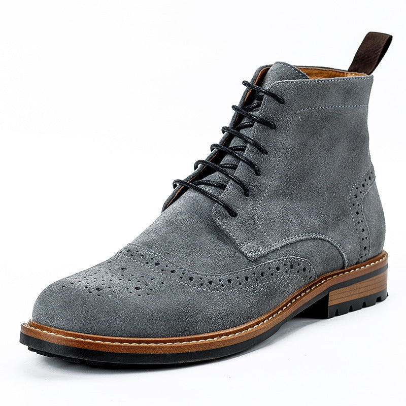 Men's Premium High Top Cowhide Leather Rubber Sole Boots - LAKD London