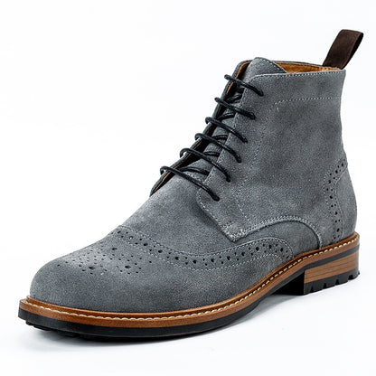 Men's Premium High Top Cowhide Leather Rubber Sole Boots - LAKD London