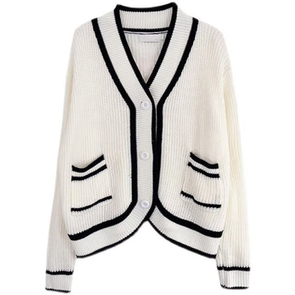 Men's Loose Fit Fashion Cardigan Sweater Jacket With V-Neck