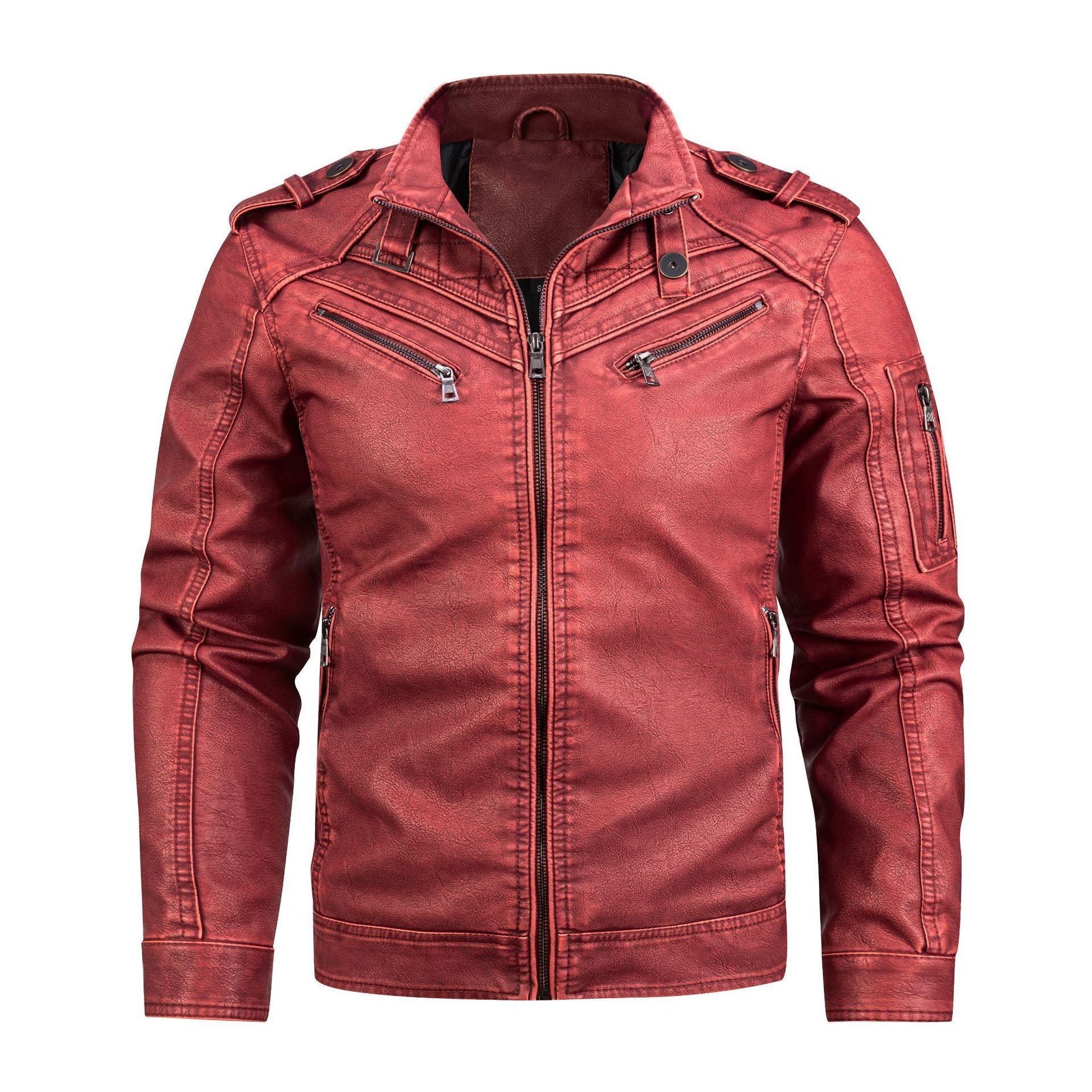 Men's Luxury Vintage Washed Faded Leather Motorbike Jacket - LAKD London