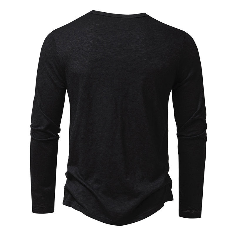 Men's Premium Long Sleeve Button Henley Casual T-Shirt - LAKD London