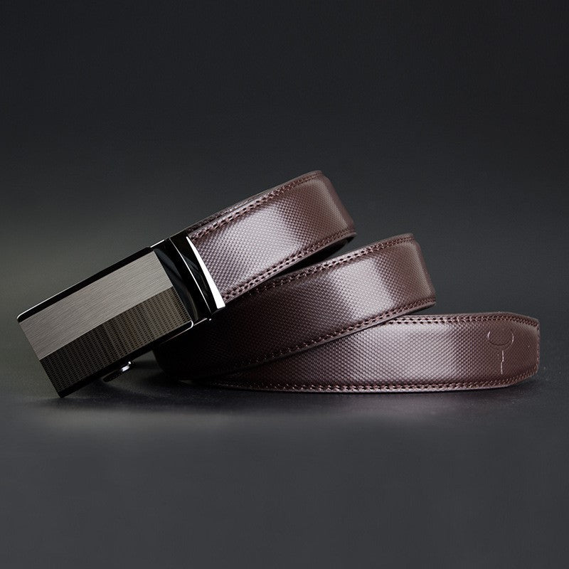 Men's Simple Business Formal Leather Belt Automatic Buckle Classic Style - LAKD London