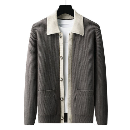 Men's Woven Sweater Coat for Timeless Comfort and Classic Old Money Style