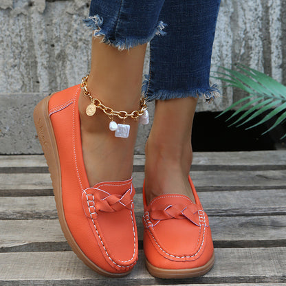 Women's Casual Weave Design Soft Flat Spring Summer Shoes