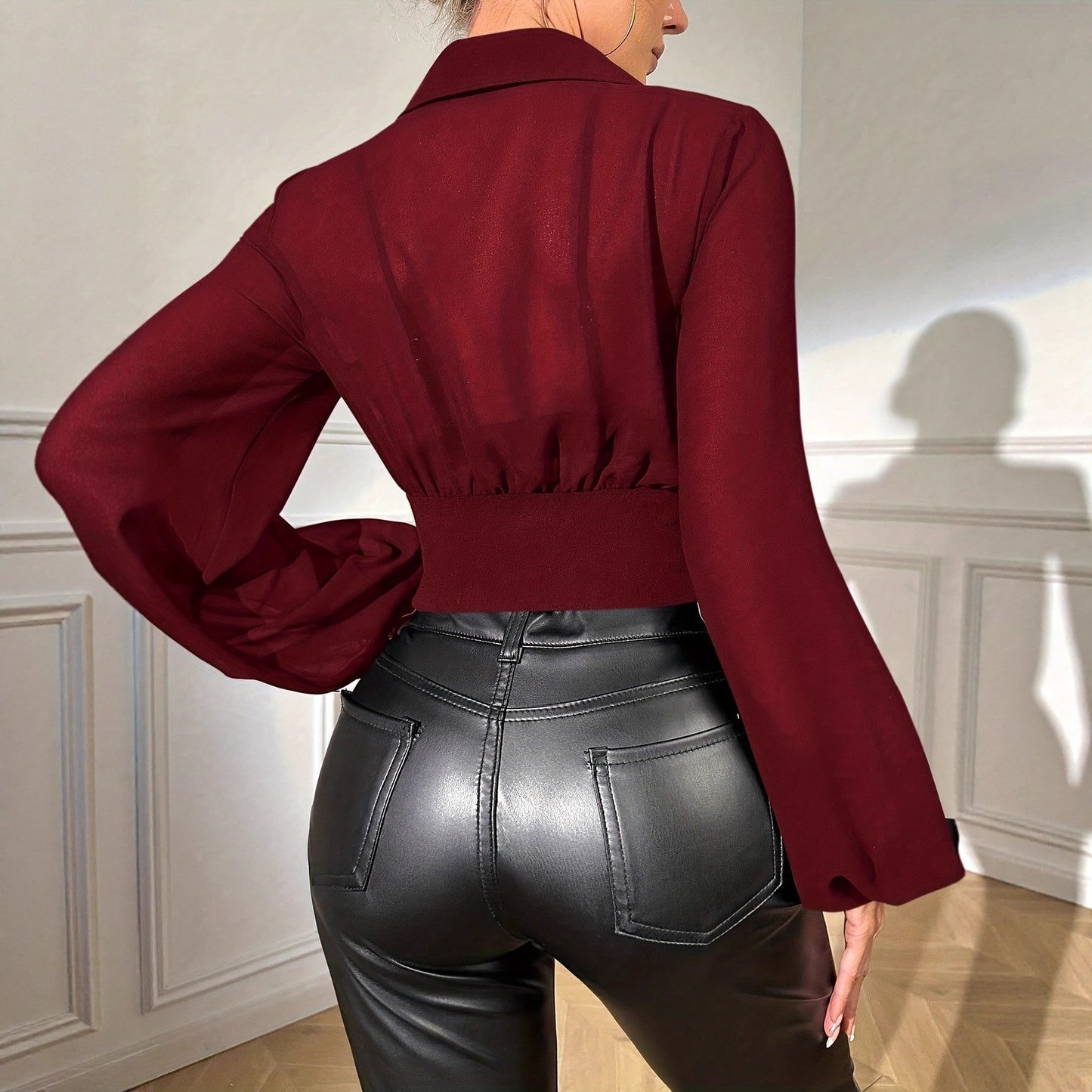 Women's Slim Waist Casual Shirt Elegant Comfortable Everyday Style Wear