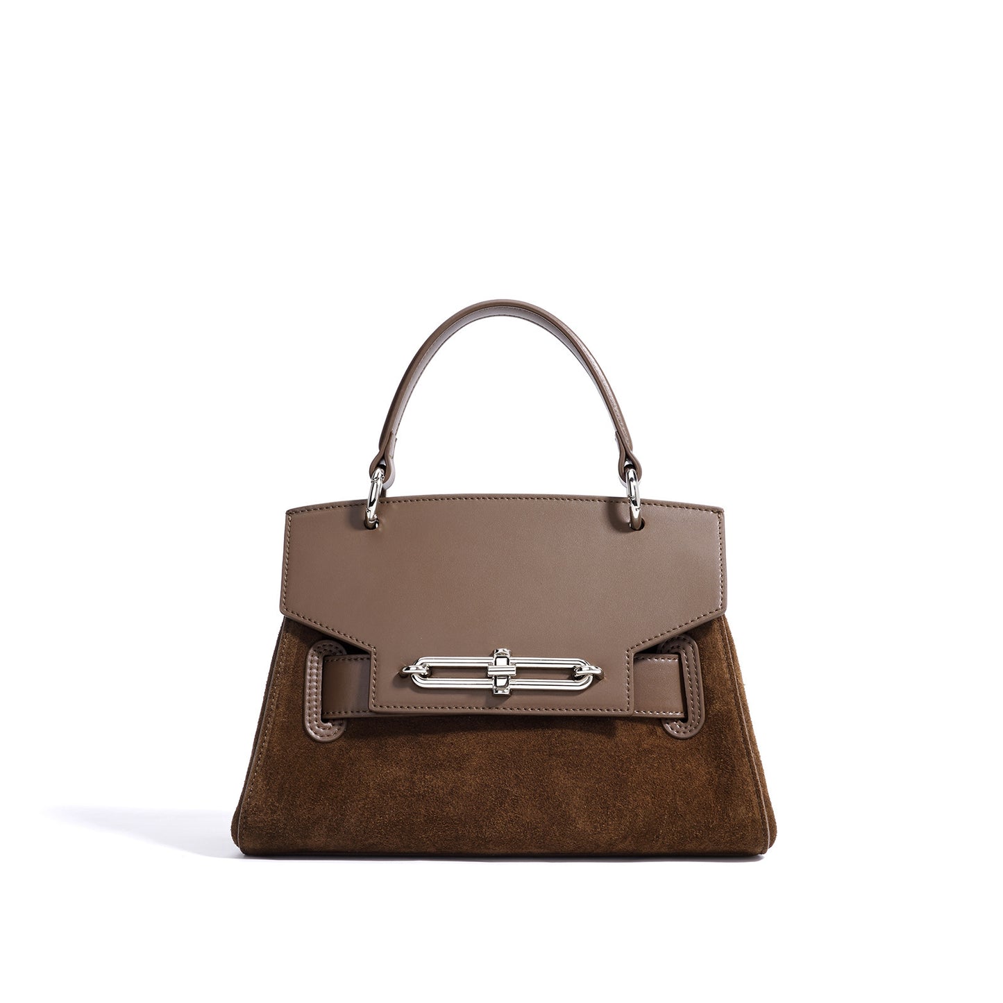 Women's Luxury Genuine Leather One Shoulder Textured Clamshell Handbag