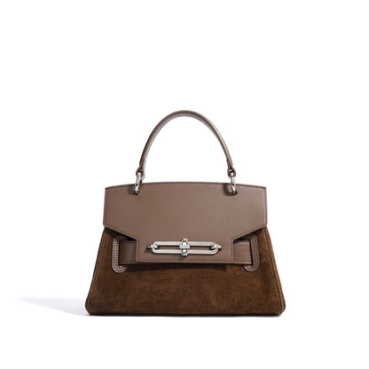 Women's Luxury Genuine Leather One Shoulder Textured Clamshell Handbag