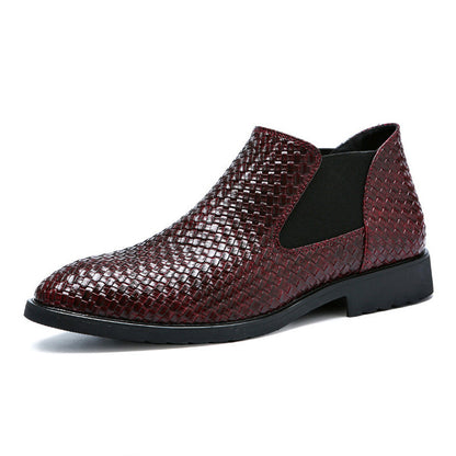Men's Luxury Plaid Sequin Chelsea Low Top Winter Boots - LAKD London