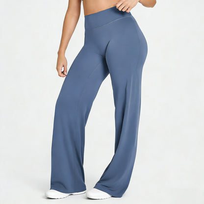 Women's Solid Colour Straight Leg Stretch Trousers Casual Versatile Style