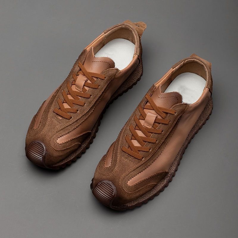 Men's Retro Leather Sneakers Casual Comfortable Stylish Everyday Shoes