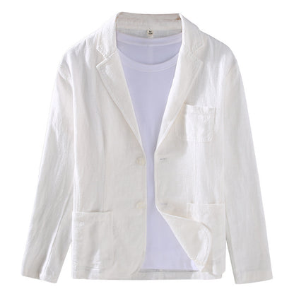 Men's Ramie Casual Suit Jacket for Smart Spring and Autumn Style