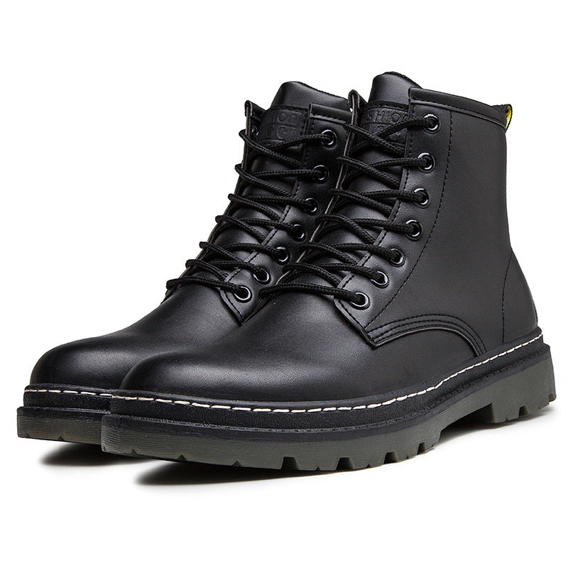 Men's Biker Martin Style Lace Up Combat Ankle Boots Casual