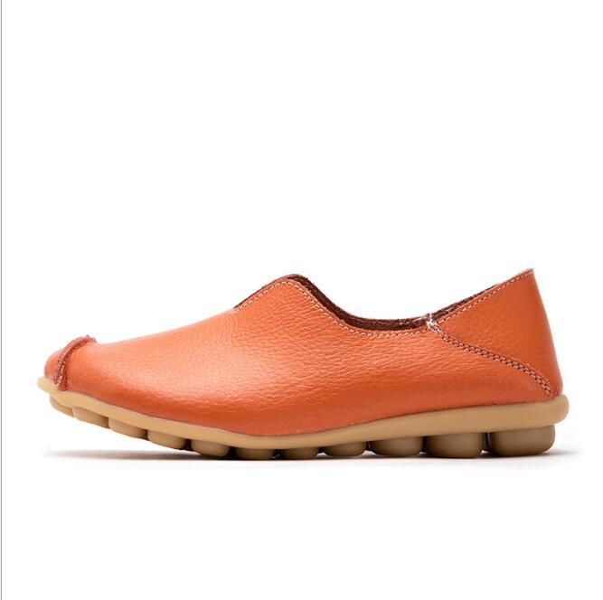Women's Genuine Leather Flats With Durable Rubber Sole - LAKD London