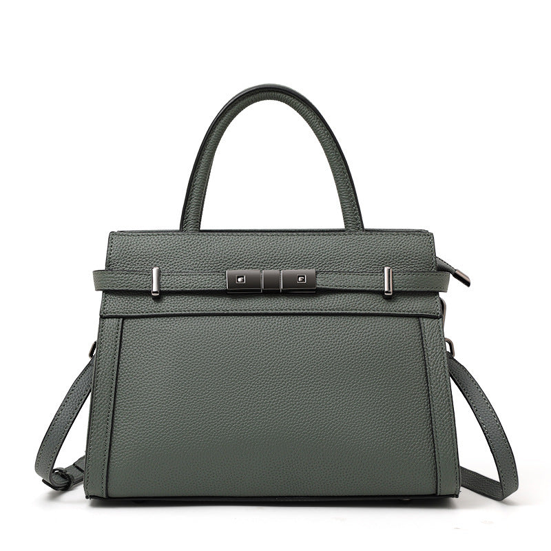 Women's Genuine Leather Luxury Clamshell Crossbody Shoulder Handbag