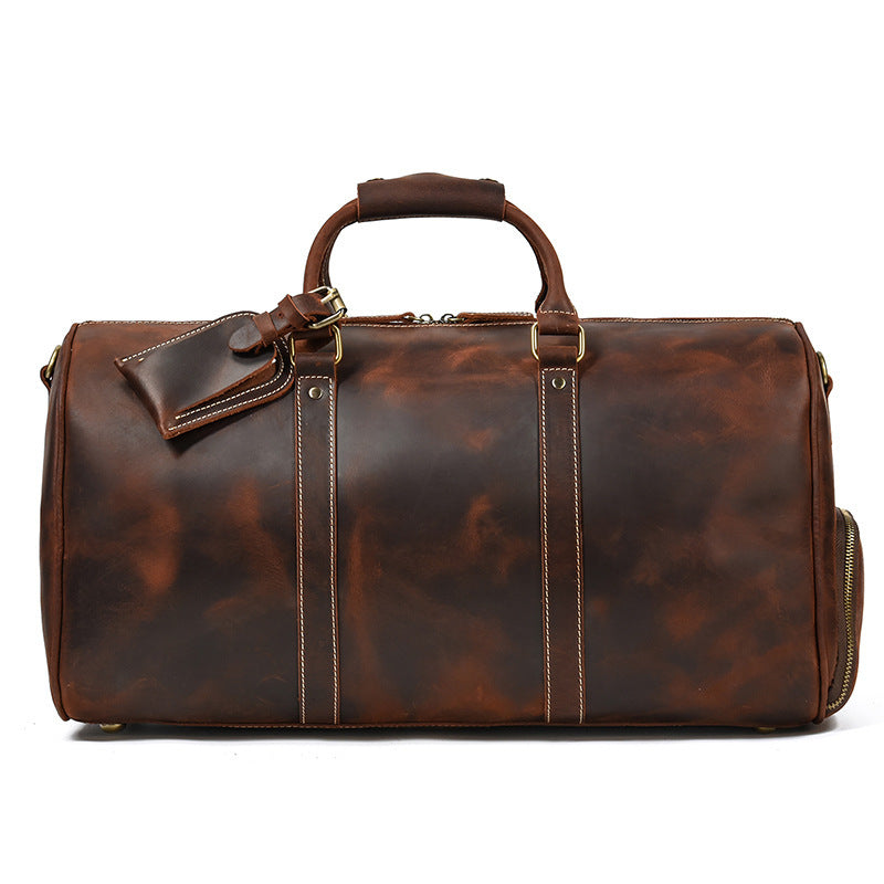 Men's Vintage Cowhide Leather Travel Gym Holdall Bag - LAKD London