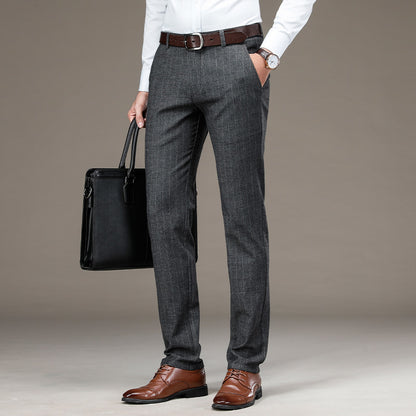 Men's Premium Striped Cotton Suit Trousers Smart Casual - LAKD London