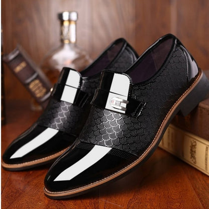 Men's Patent Dress Shoes Buckled Formal Smart Business Footwear Style