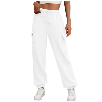 Women's Casual Cargo Fleece Lined Baggy Jogger Sweatpants Trousers Athletic