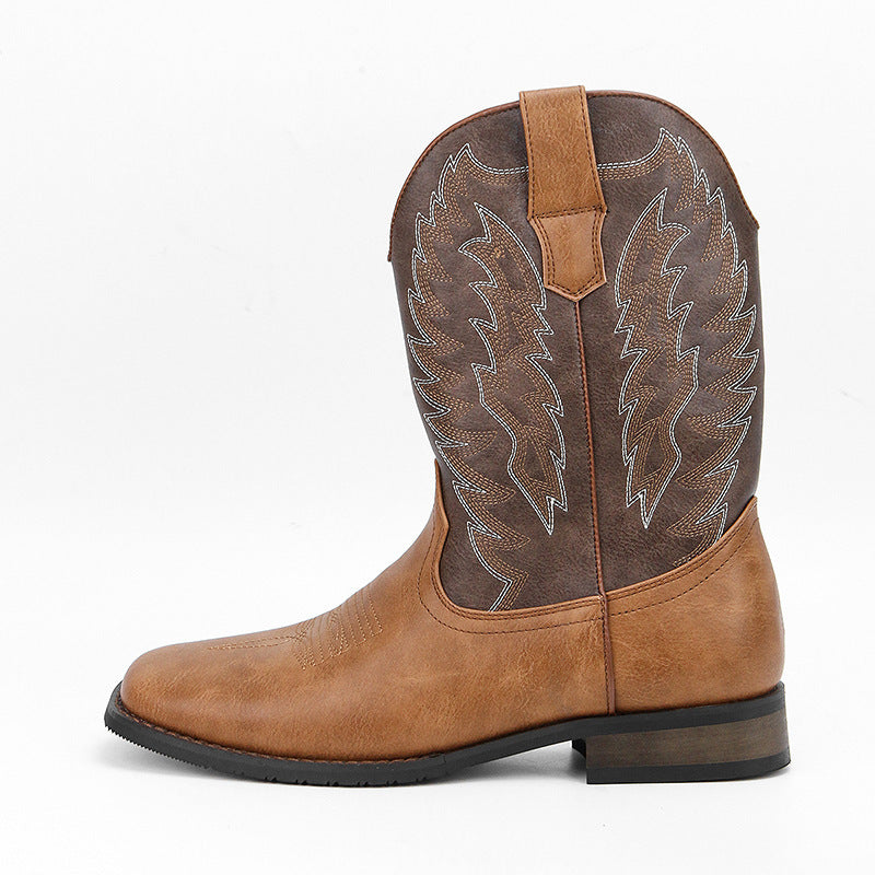 Men's Western Denim Cowboy Boots Square Toe Motorcycle Shoes - LAKD London