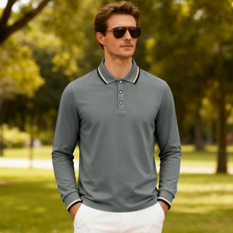 Men's Casual Jacquard Polo Shirt Quick Drying Breathable Summer Style