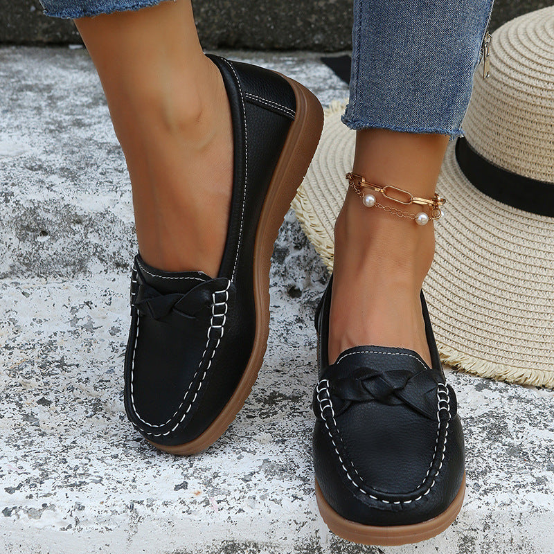 Women's Casual Weave Design Soft Flat Spring Summer Shoes