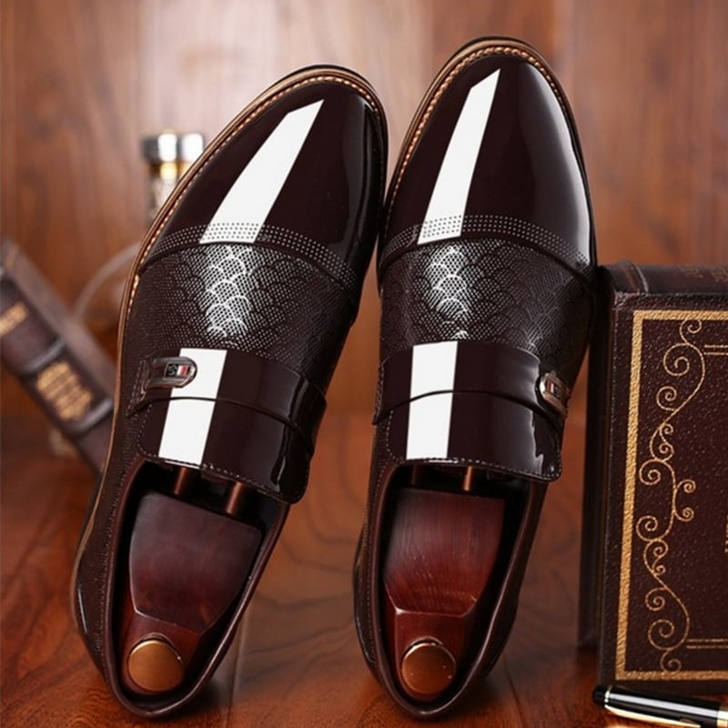 Men's Patent Dress Shoes Buckled Formal Smart Business Footwear Style