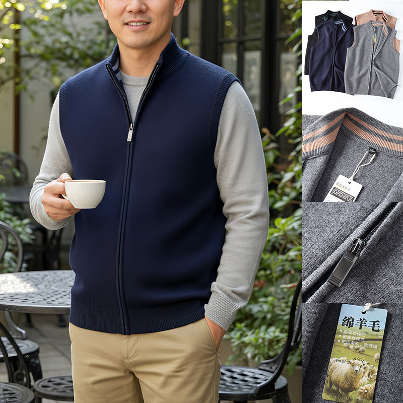 Men's Elegant Casual Knitted Cardigan Vest Warm Loose Fit Style