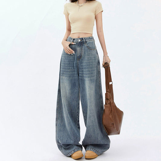 Women’s High Waist Wide Leg Loose Fit Denim Jeans