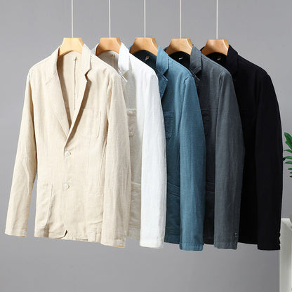 Men's Ramie Casual Suit Jacket for Smart Spring and Autumn Style