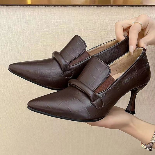 Women's Soft Leather Pointed Stiletto Comfortable For Summer Heels