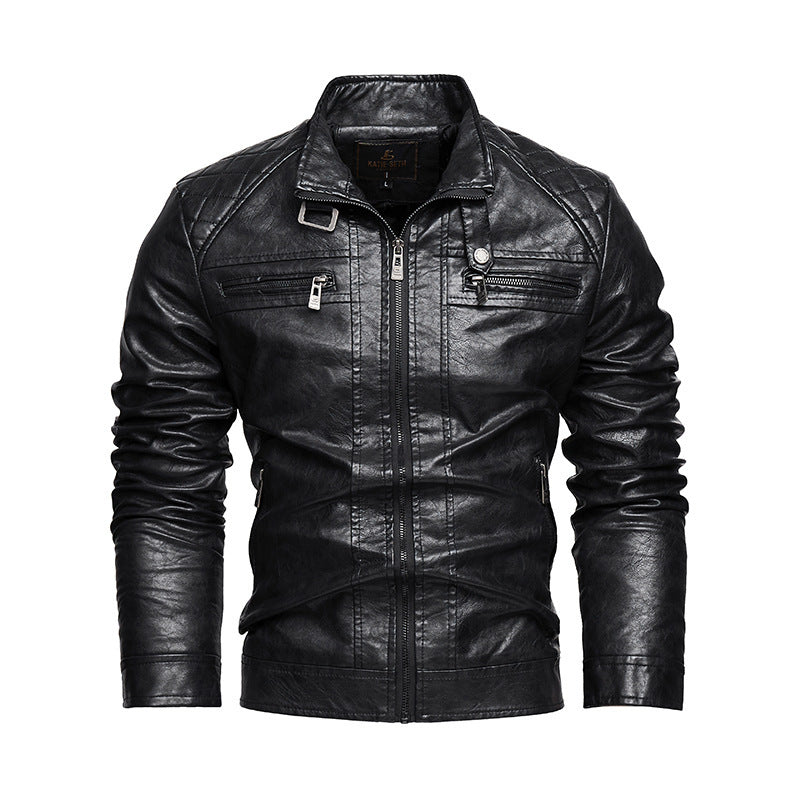 Men's Leather Lapel Retro Jacket Plus Size Winter Coat Casual - LAKD London