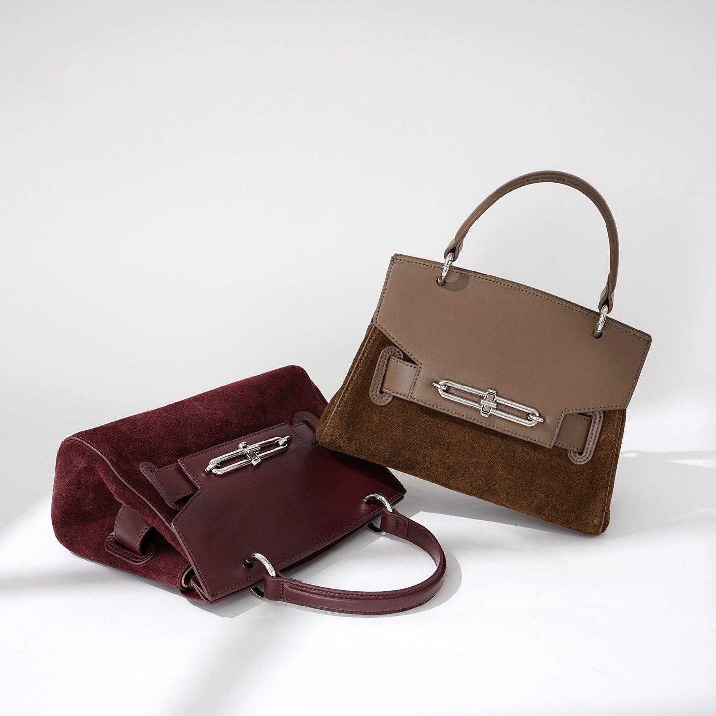 Women's Luxury Genuine Leather One Shoulder Textured Clamshell Handbag