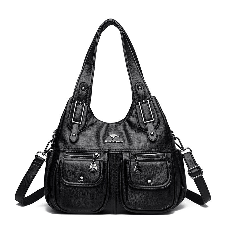 Women's Large Capacity Solid Color Crossbody Shoulder Handbag
