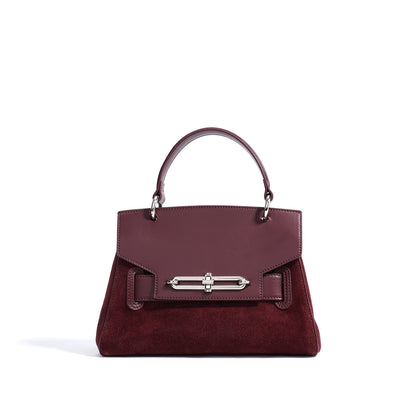 Women's Luxury Genuine Leather One Shoulder Textured Clamshell Handbag