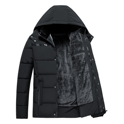 Men's Fleece Lined Cotton Jacket for Winter Warmth and Comfort