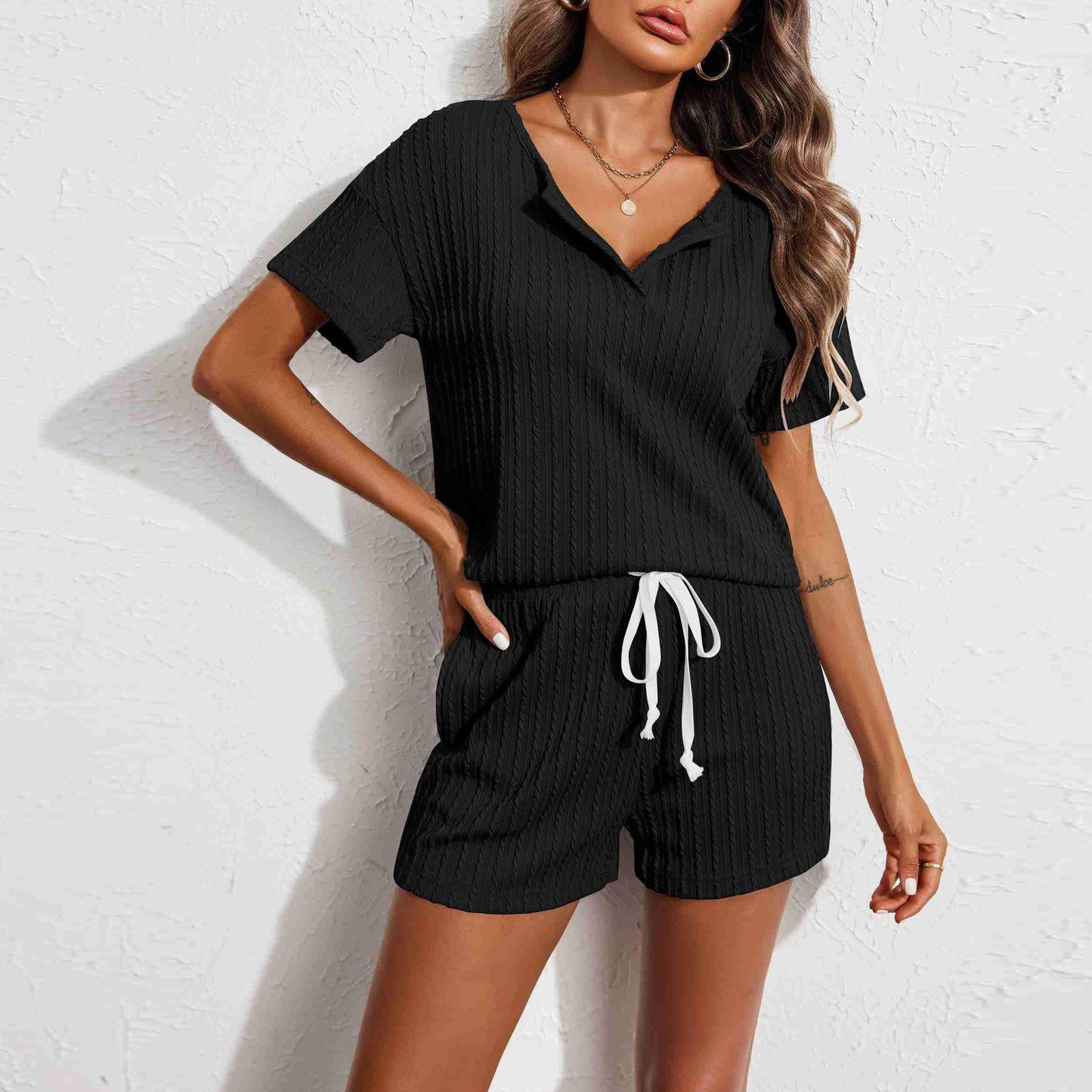 Women's Homewear Pyjama Two Piece Lounge Set Comfortable Casual Style