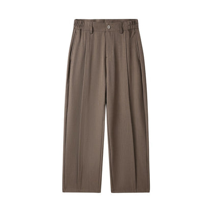 Men’s Versatile Loose Fit Straight Casual Draped Suit Trousers