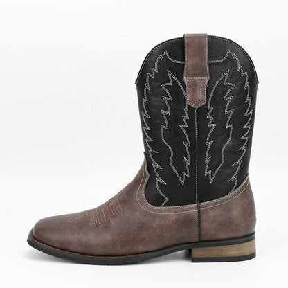 Men's Western Denim Cowboy Boots Square Toe Motorcycle Shoes - LAKD London