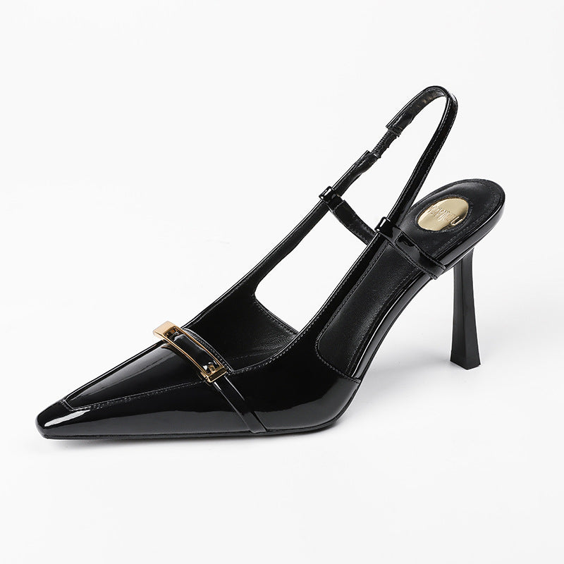 Women's Patent Leather Spring And Summer High Heel Sandals