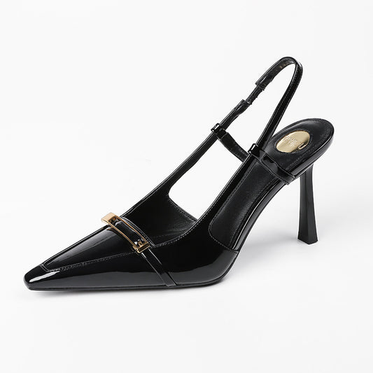 Women's Patent Leather Spring And Summer High Heel Sandals