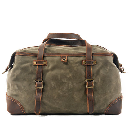 Men's Leather Canvas Duffle Bag Outdoor Gym Travel Holdall - LAKD London