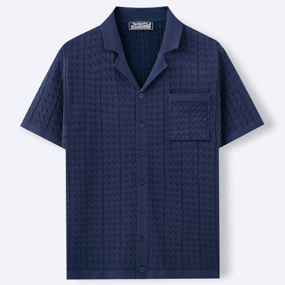 Men's Summer Half Sleeve Cuban Collar Knitted Polo Shirt - LAKD London